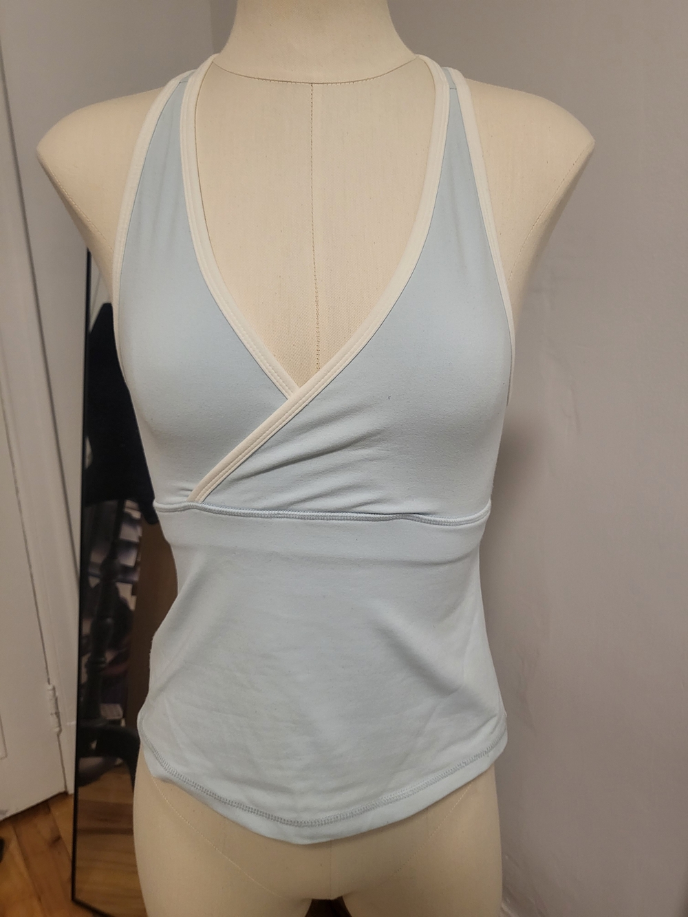 lululemon athletica Light Blue Wrap-Style Tank with White Trim